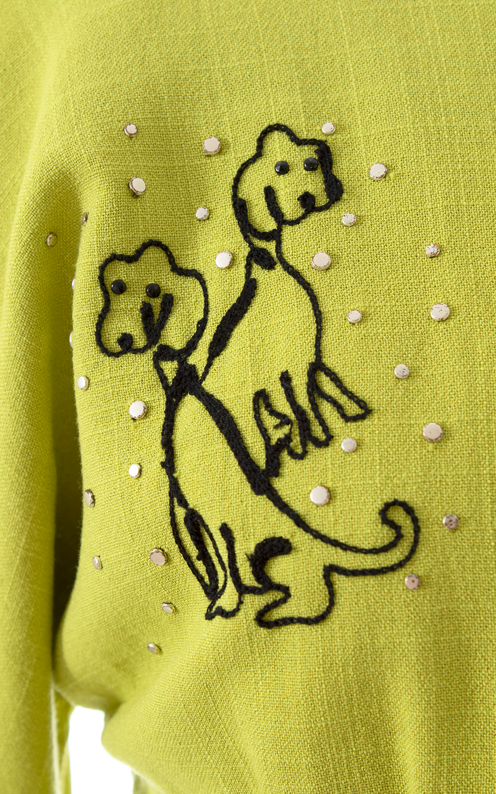 1940s Dog Novelty Print Dress & Jacket Set | small