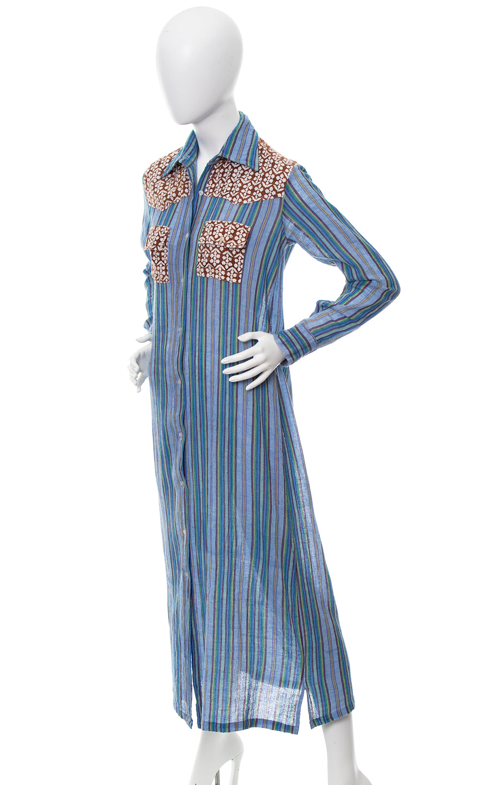 1970s Indian Cotton Patchwork Shirt Dress | medium/large