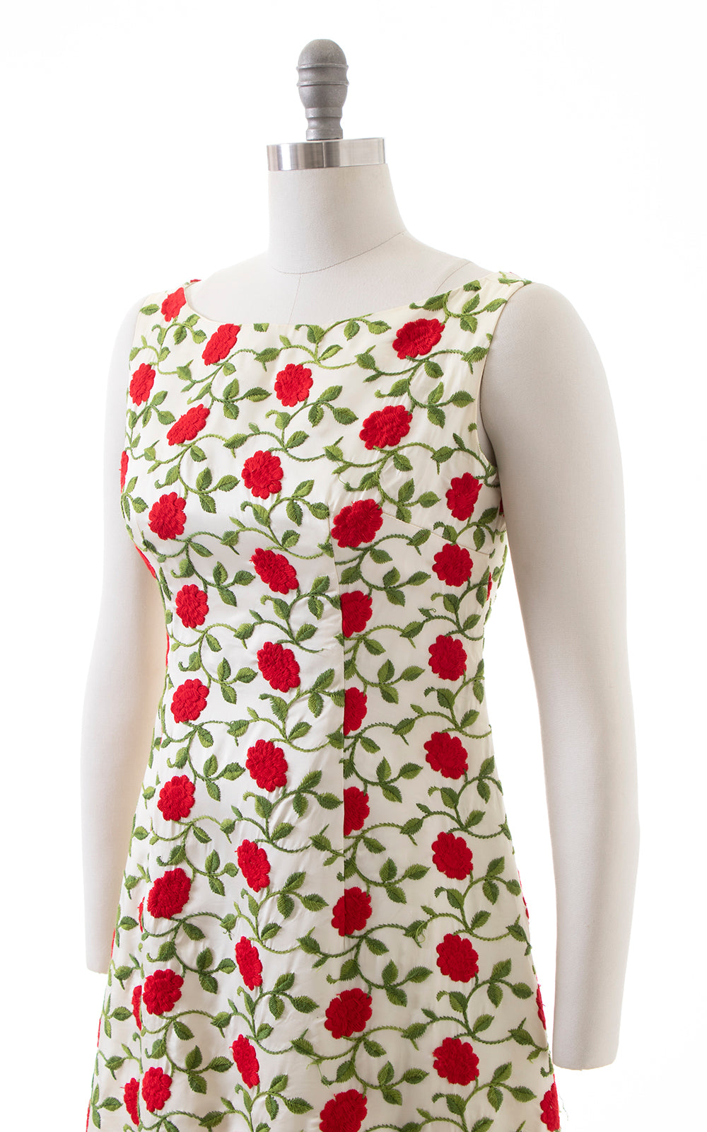 1960s EMMA DOMB Rose Embroidered Party Dress | small