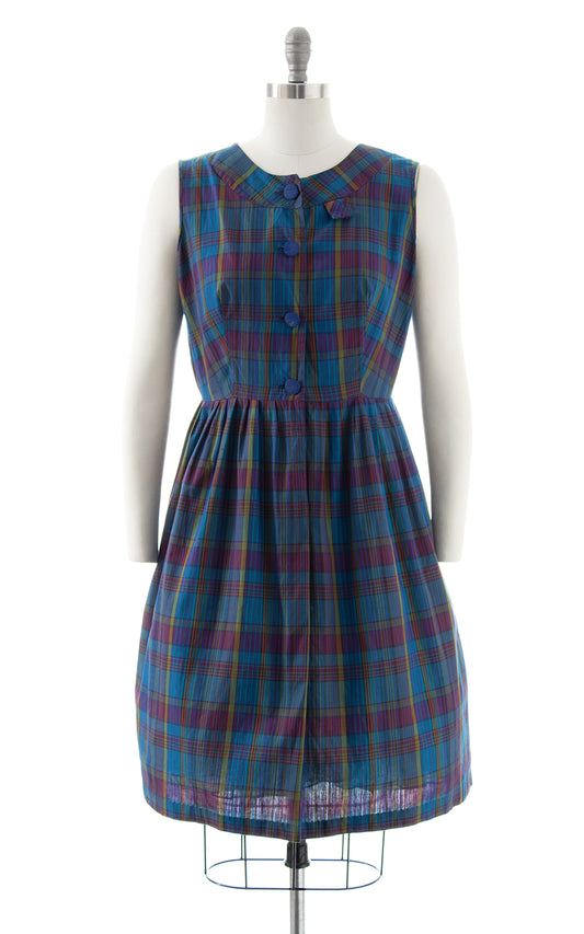 1960s Plaid Shirtwaist Dress | medium