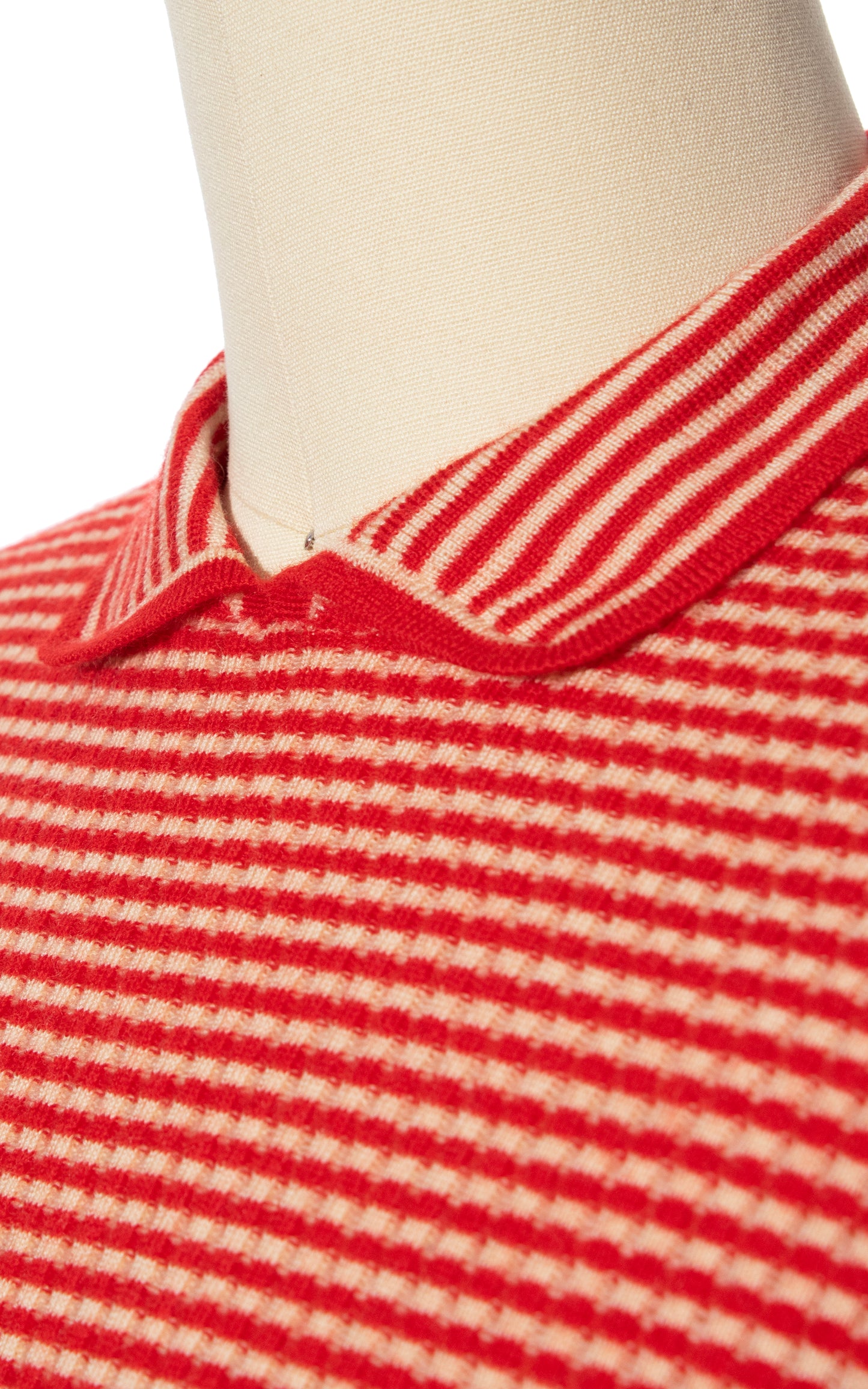 Vintage 50s 60s 1950s 1960s Red White Candycane Striped Wool Sweater Top Peter Pan Collar BirthdayLifeVintage