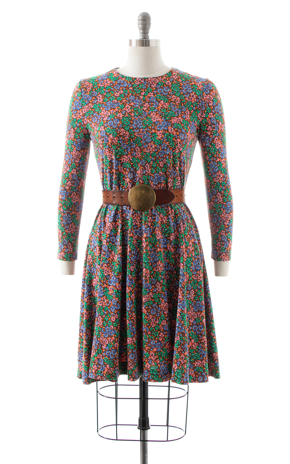 1970s DIANE VON FURSTENBERG Floral Jersey Dress | x-small/small