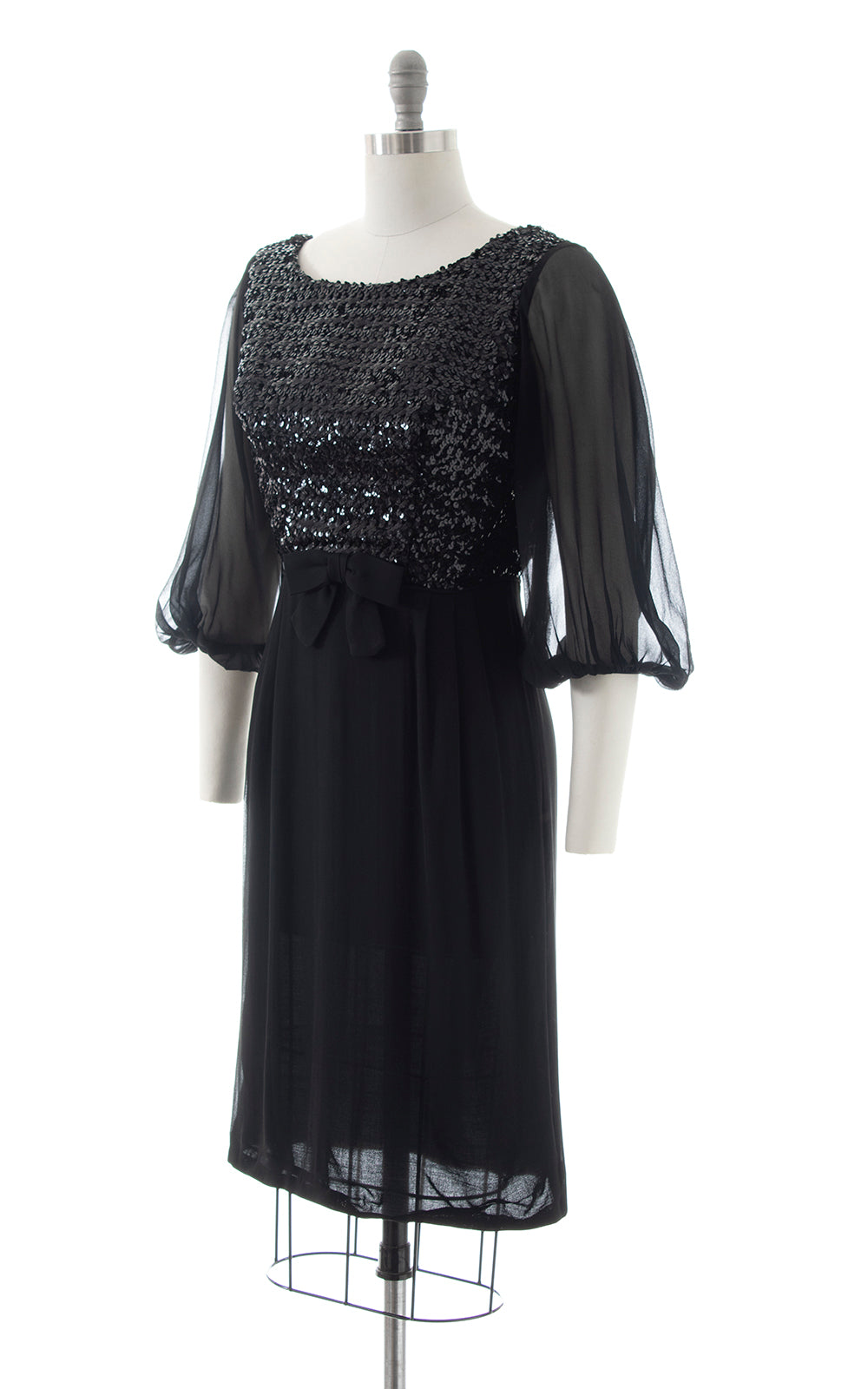1960s sequin dress 1960s Sequined One-Shoulder Pleated Dress