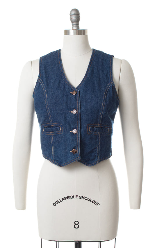 1970s Cropped Denim Vest