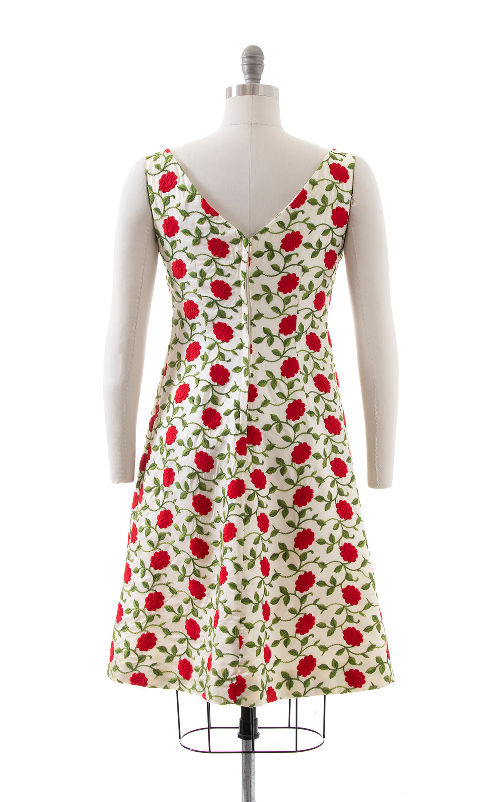 1960s EMMA DOMB Rose Embroidered Party Dress | small
