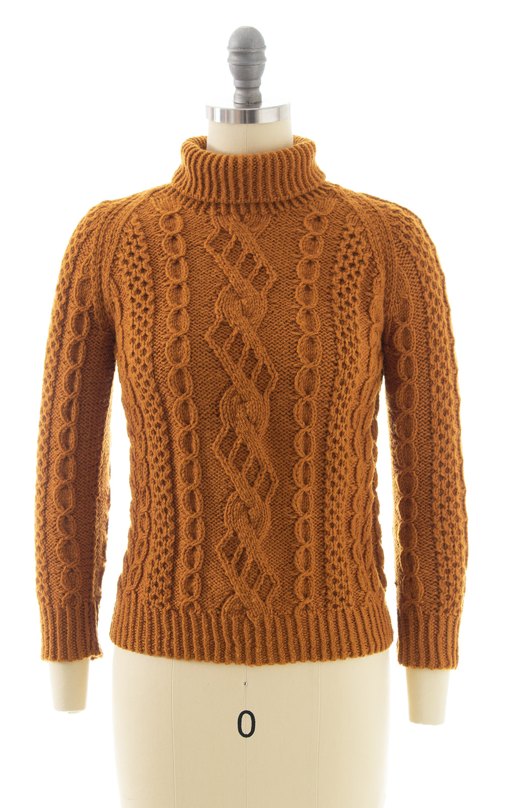 1970s Burnt Mustard Knit Wool Turtleneck Sweater BirthdayLifeVintage