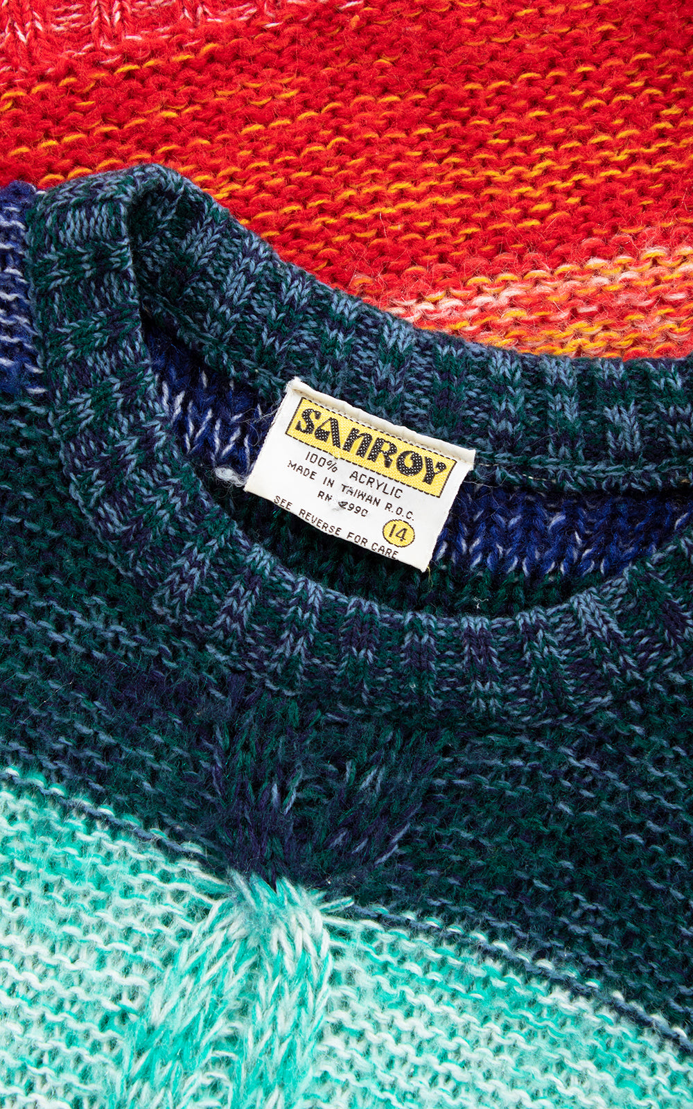 1970s Rainbow Striped Knit Sweater Vest | small