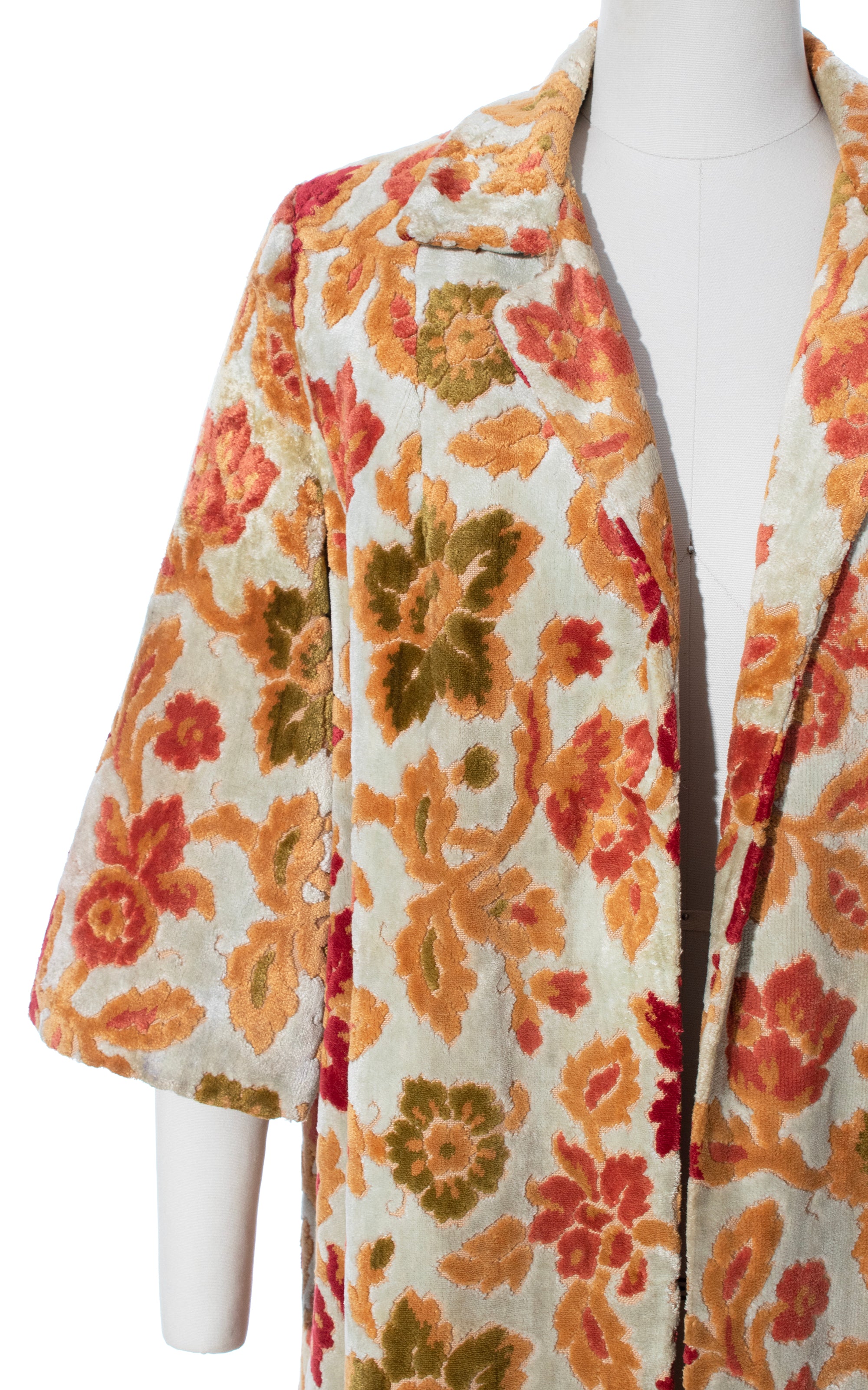 60s high quality Floral Print Brocade Coat/ Small/ 1960s