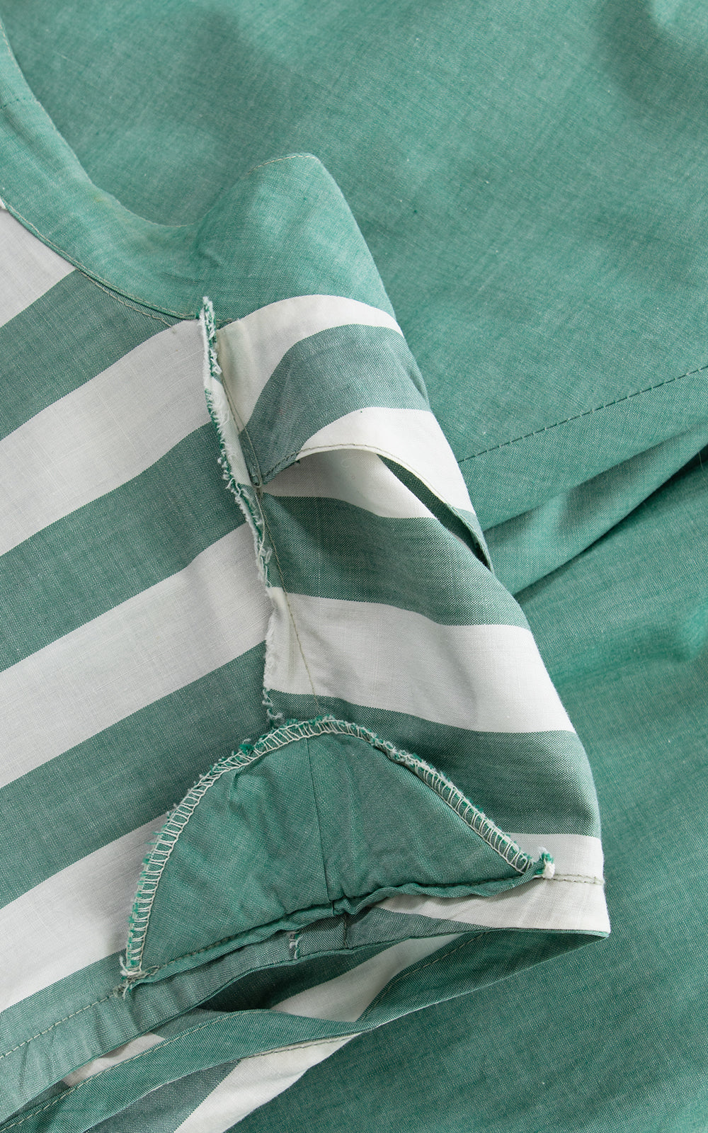 1950s Green Striped Shirt Dress with Pockets | medium