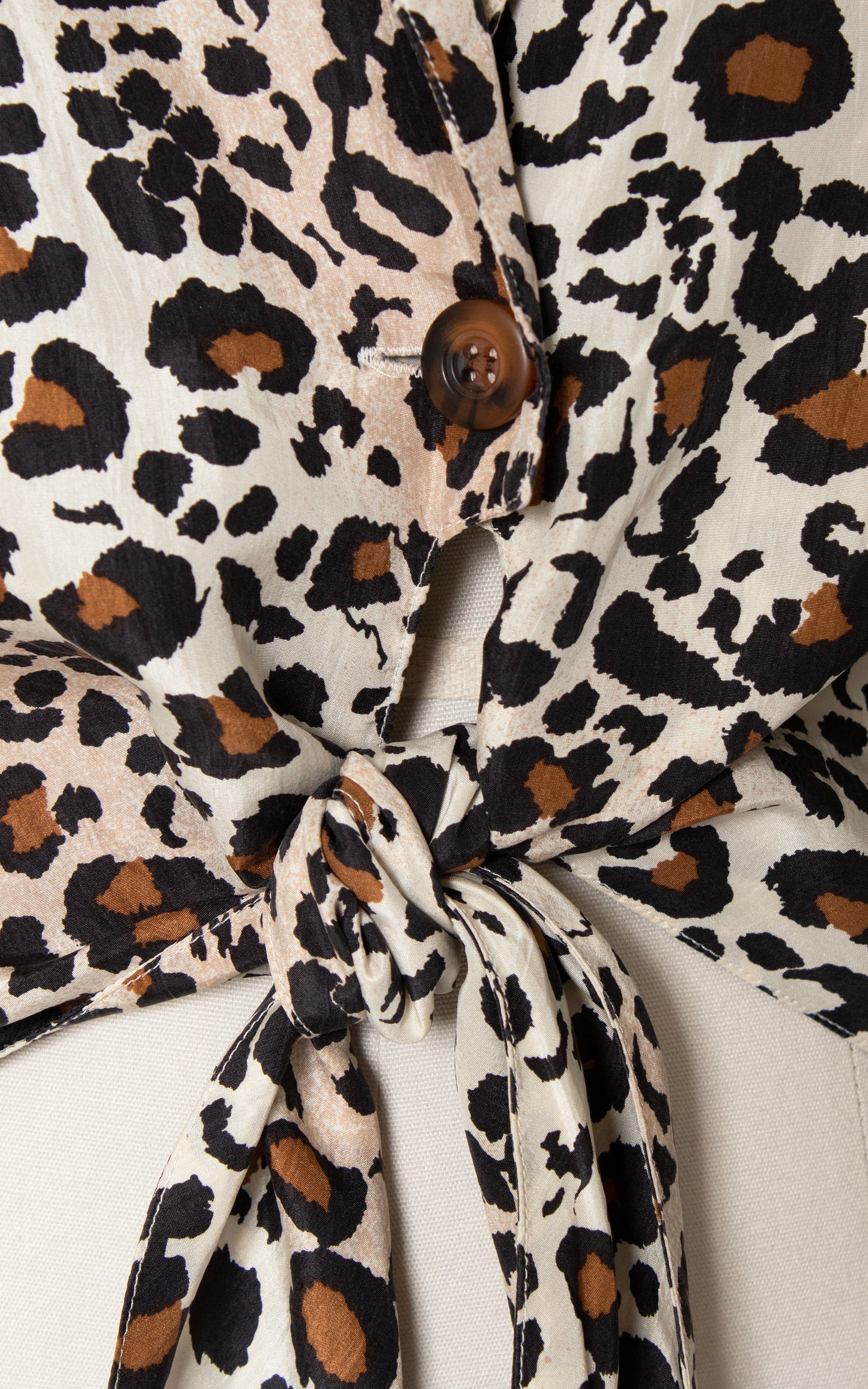 1980s Silk Leopard Print Hi-Low Blouse | large/x-large