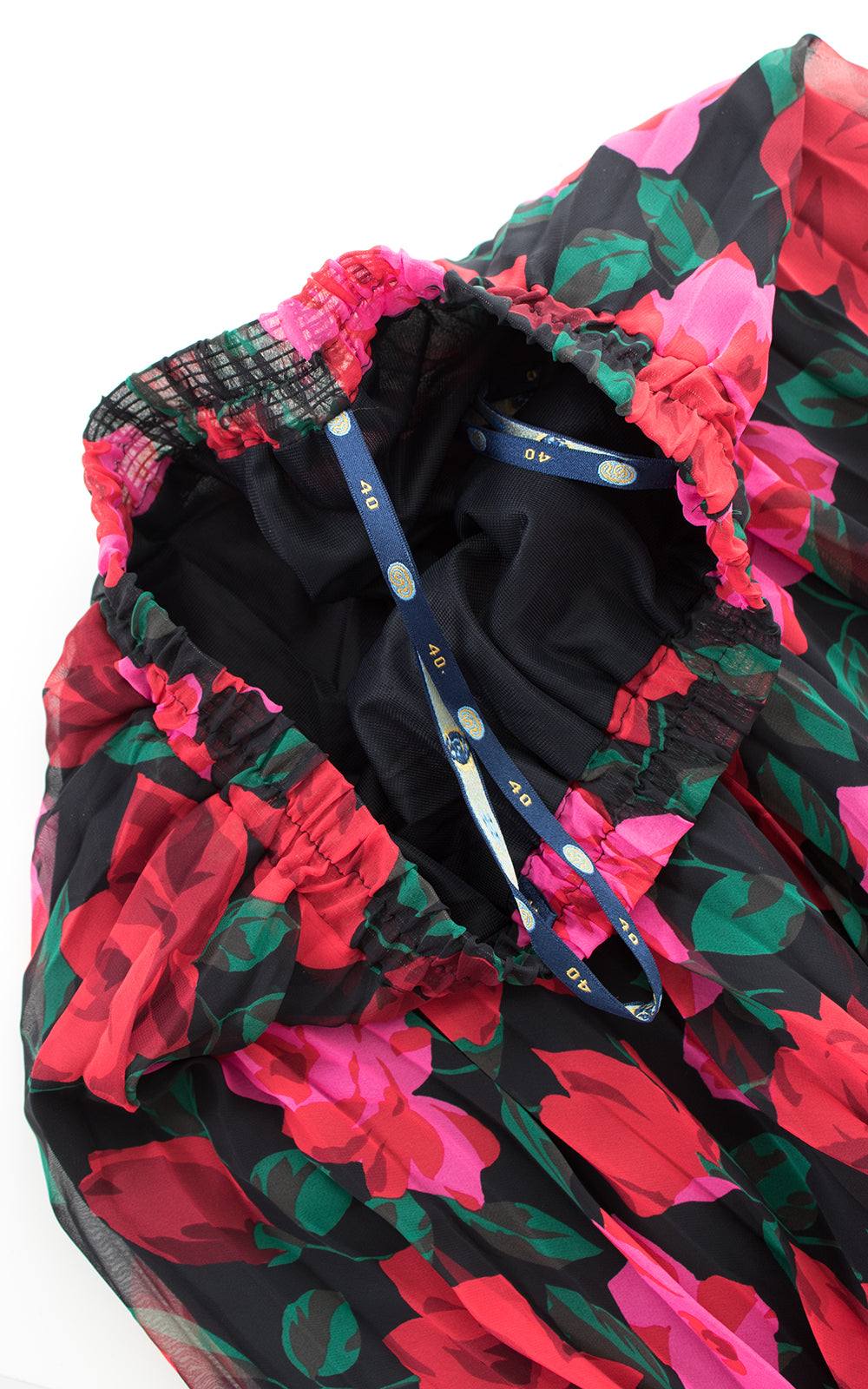 1980s Rose Pleated Chiffon Skirt BirthdayLifeVintage