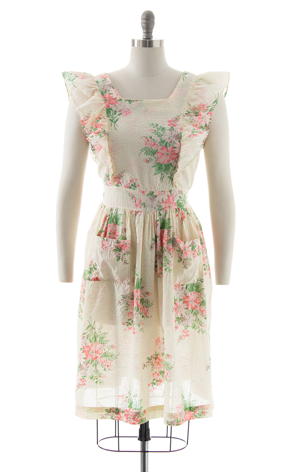1940s Floral Seersucker Button-Back Dress | medium