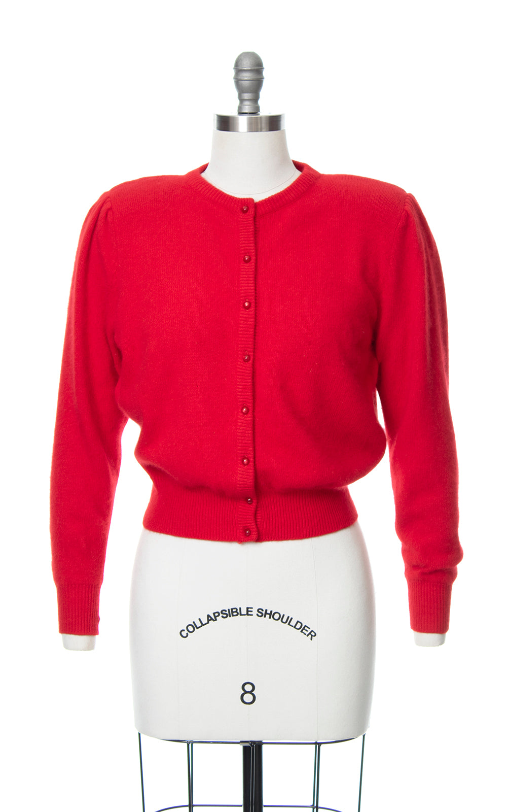Vintage 1980s BENETTON Red Knit Wool Angora Cardigan small medium Birthday Life Vintage