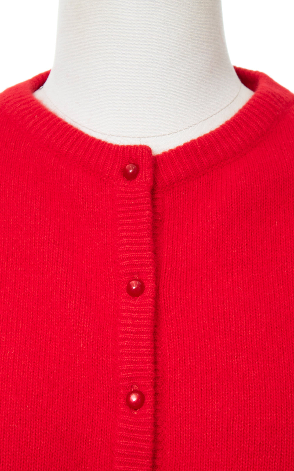 Vintage 1980s BENETTON Red Knit Wool Angora Cardigan small medium Birthday Life Vintage