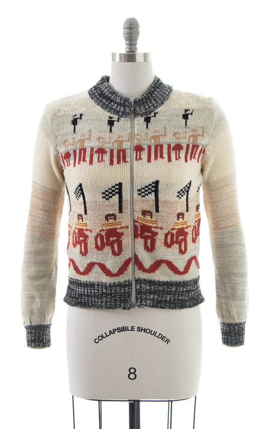 1970s Motorcycle Race Novelty Sweater