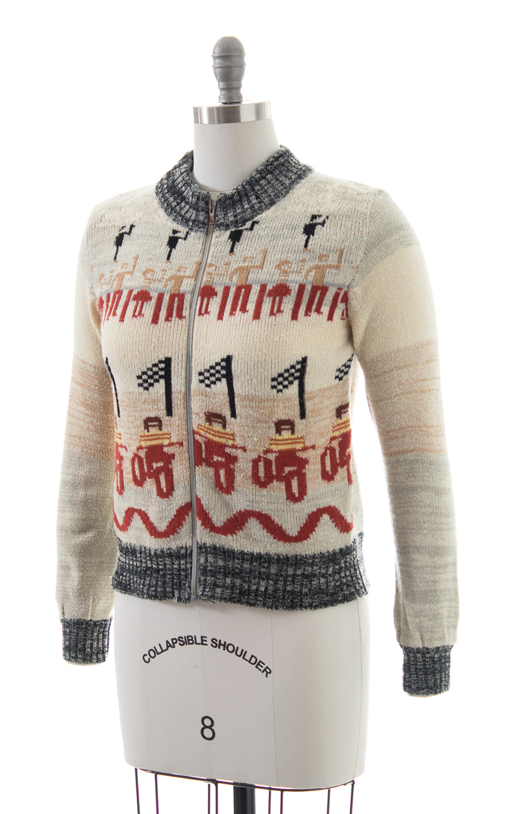 1970s Motorcycle Race Novelty Sweater