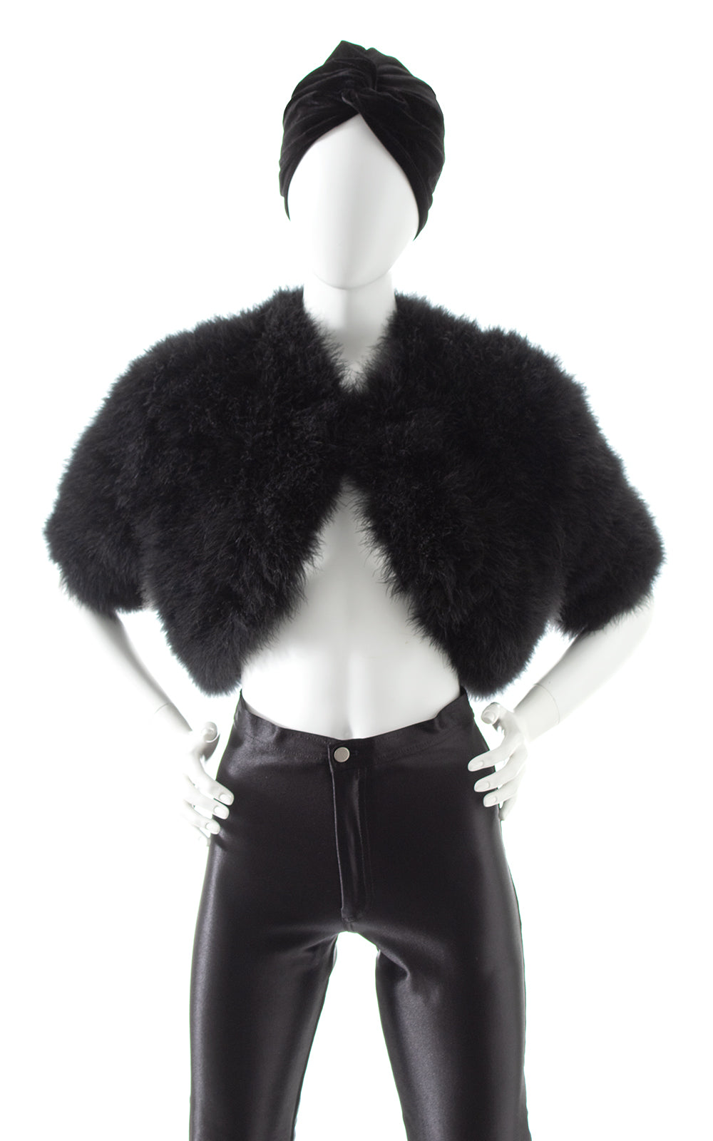 1960s 1970s Black Marabou Shrug BirthdayLifeVintage