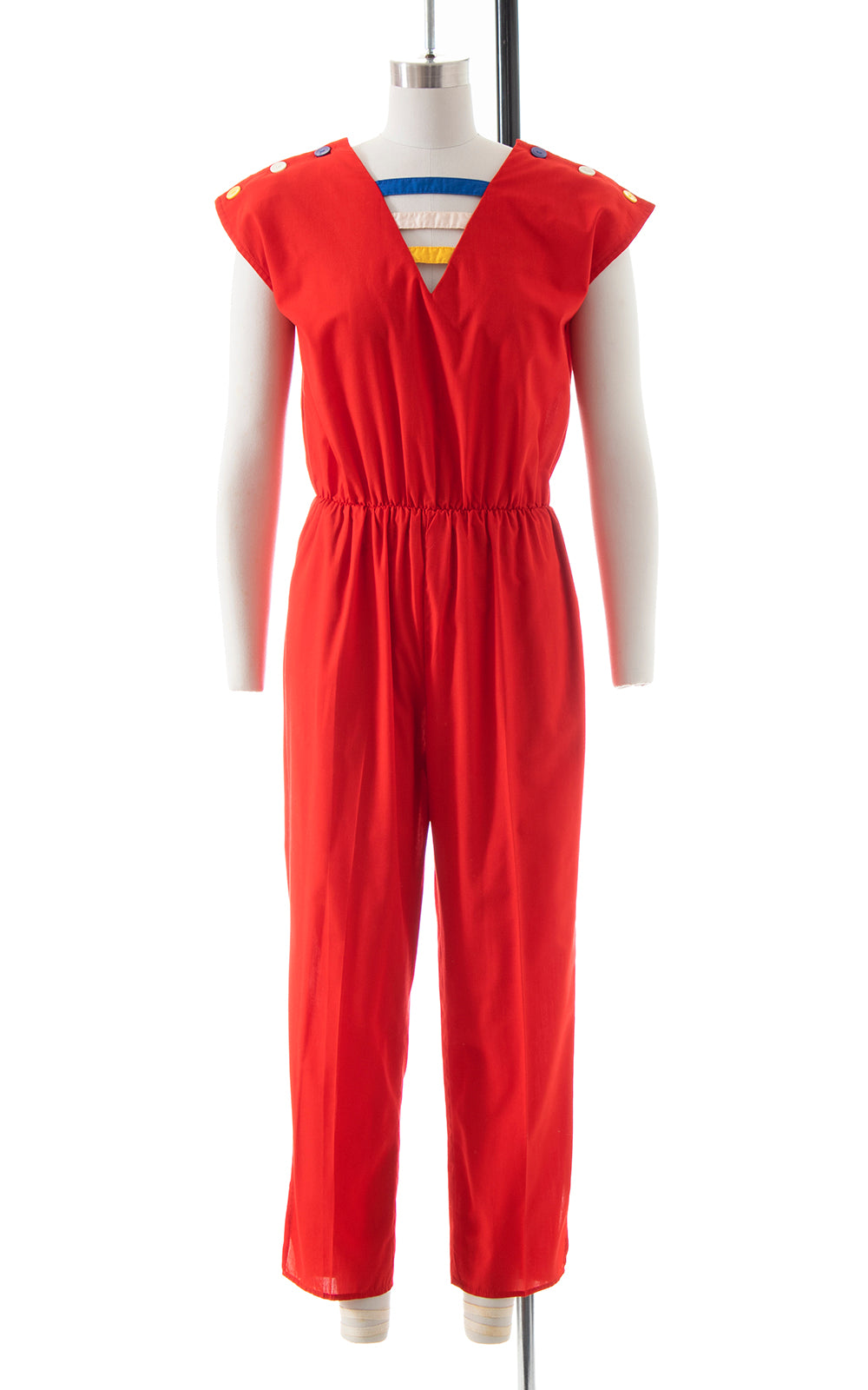 1970s 1980s Red Jumpsuit with Pockets | small/medium