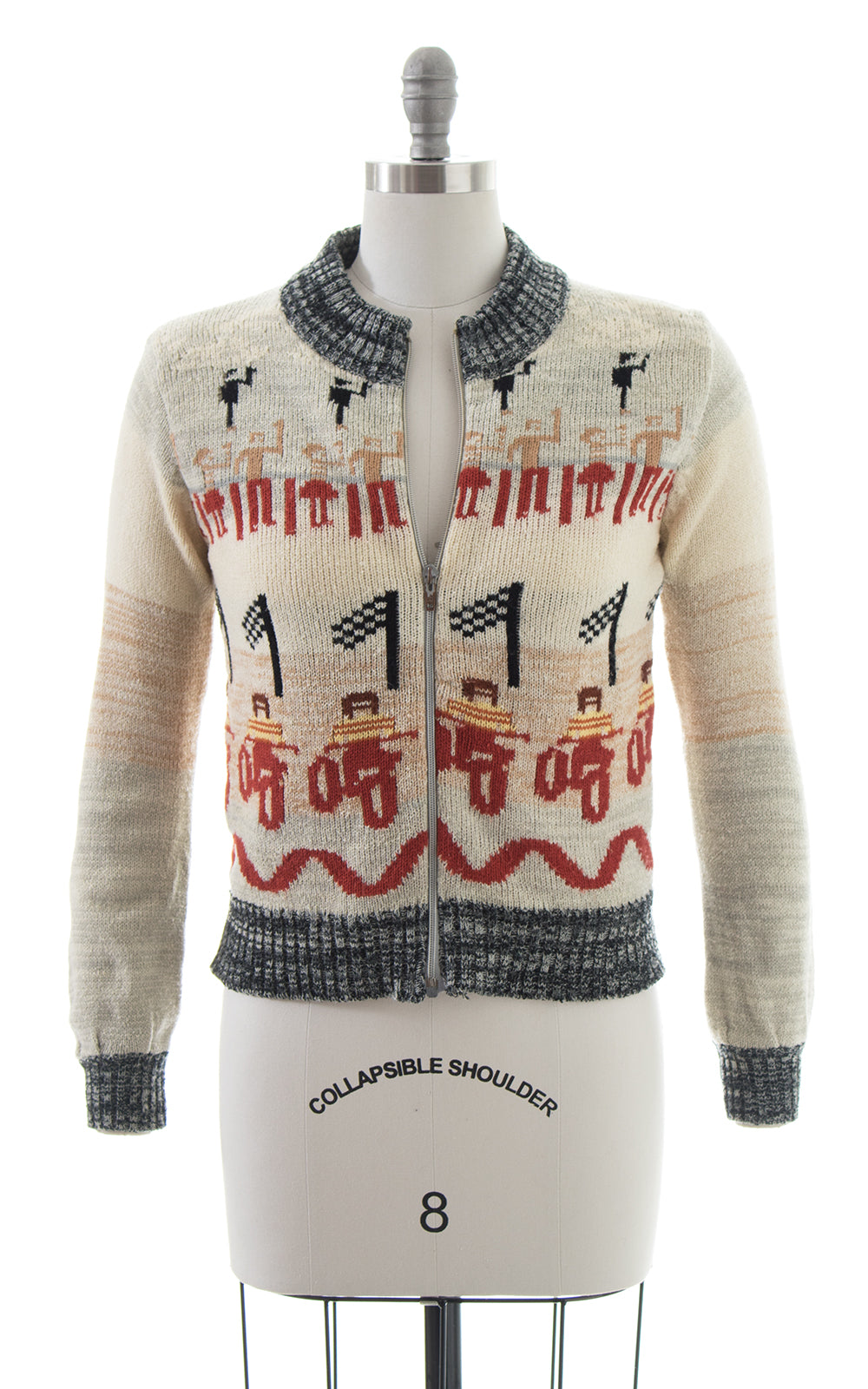 1970s Motorcycle Race Novelty Sweater