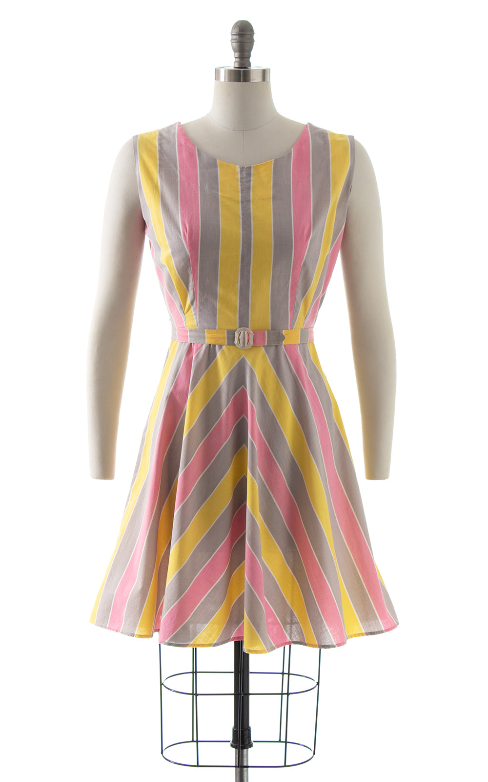 1940s Striped Cotton Sundress BirthdayLifeVintage