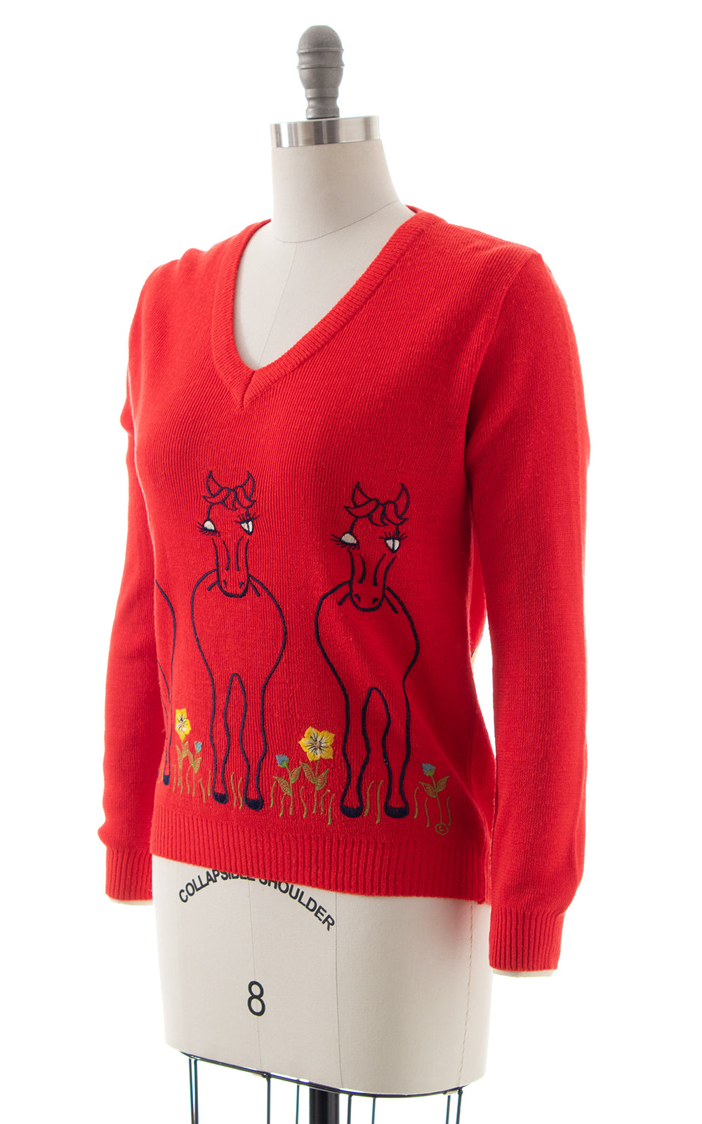 1970s Horse Novelty Embroidered Sweater | medium/large