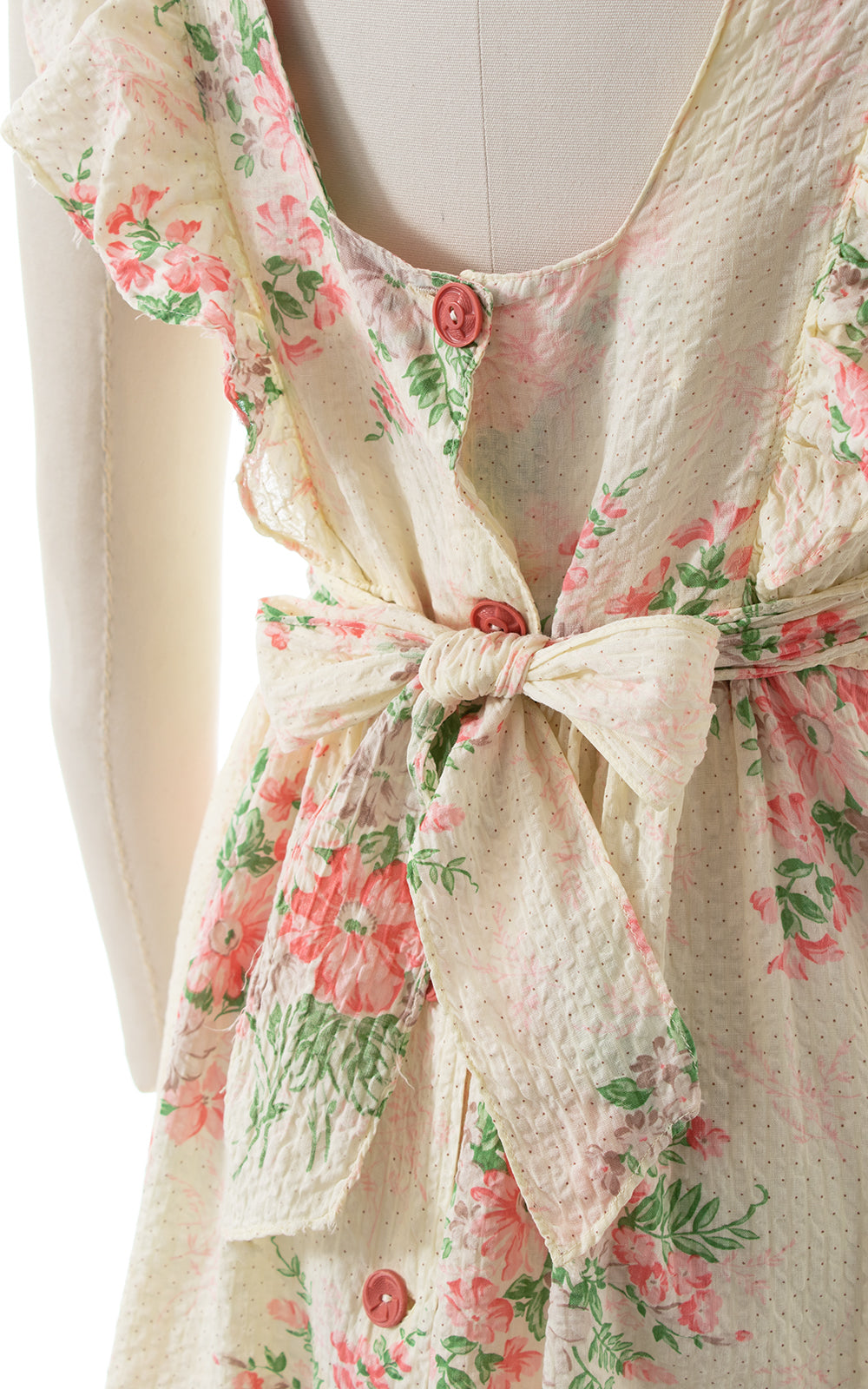 1940s Floral Seersucker Button-Back Dress | medium