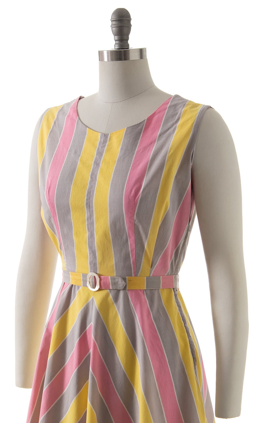 1940s Striped Cotton Sundress BirthdayLifeVintage