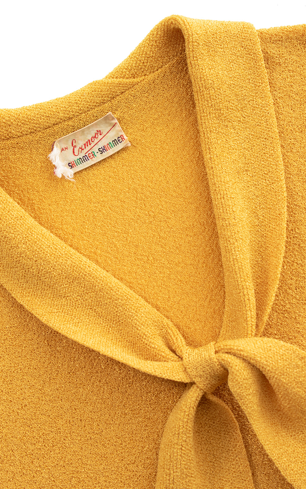 1950s Yellow Tie Neck Sweater Top | small/medium