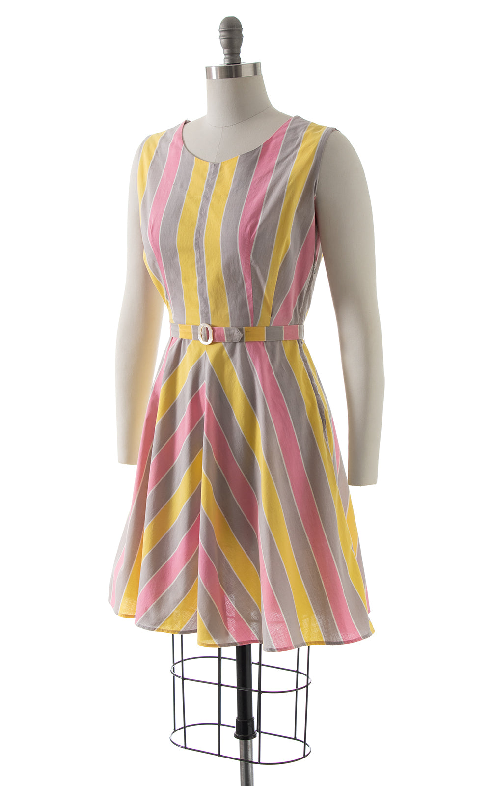 1940s Striped Cotton Sundress BirthdayLifeVintage