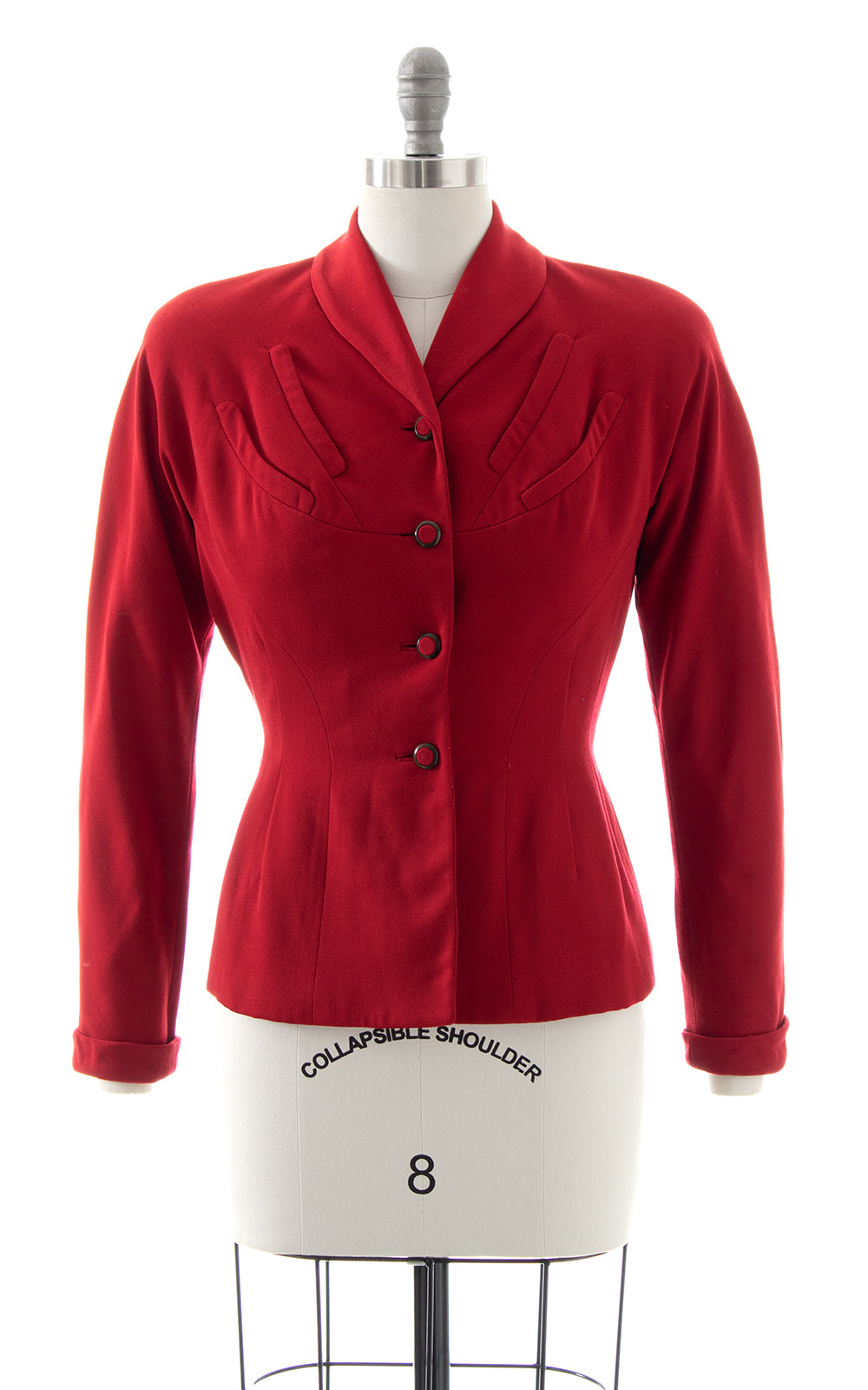 1940s Red Wool Gabardine Blazer | small