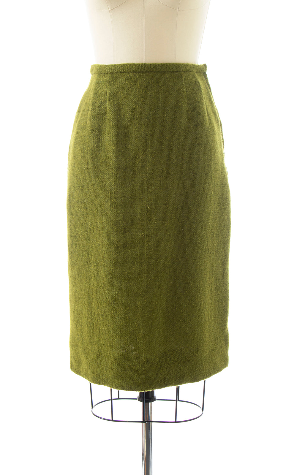 BLV x DEANNA || 1960s Olive Green Wool Pencil Skirt | x-small/small
