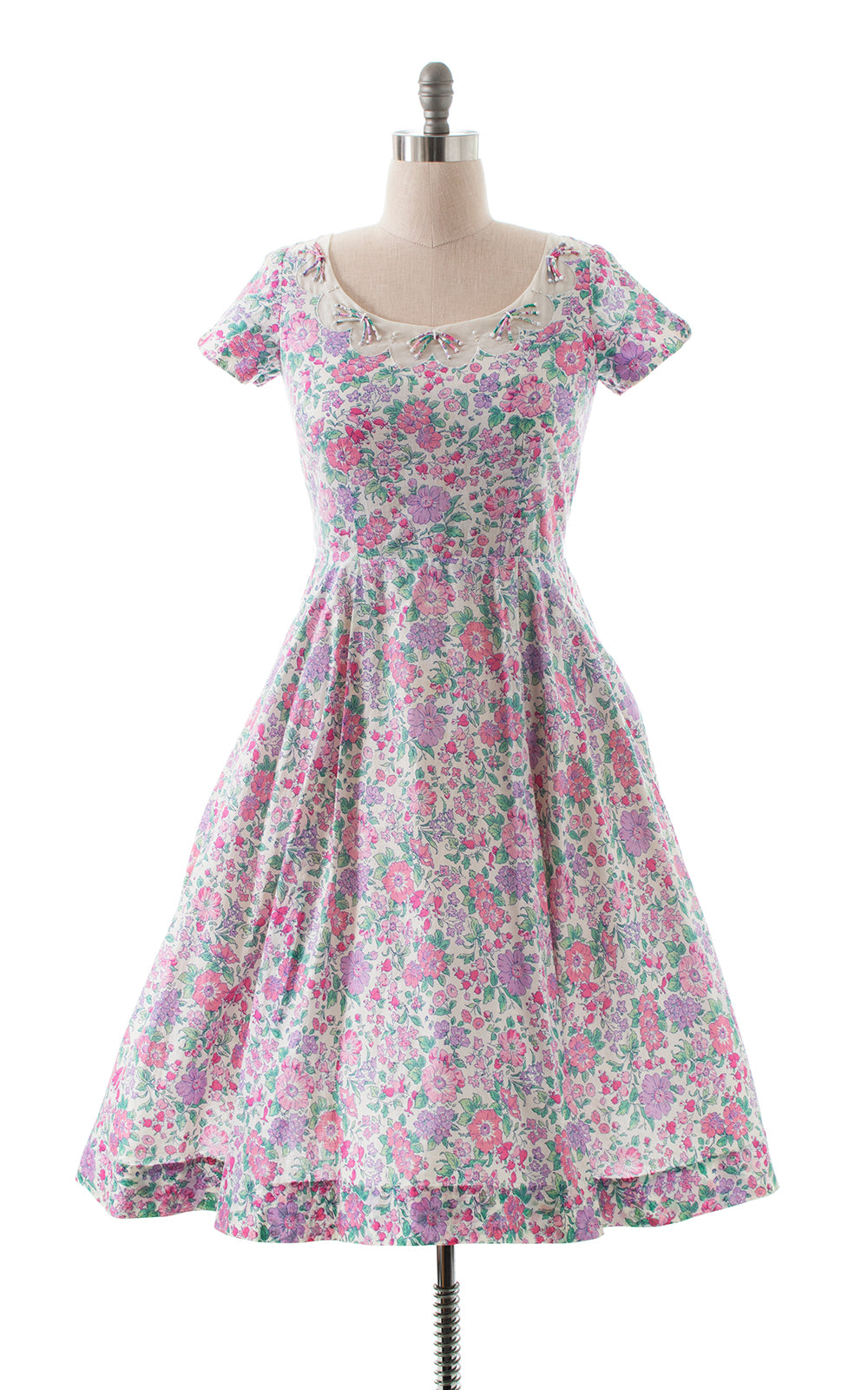 1950s LIBERTY OF LONDON Floral Dress with Pockets | large