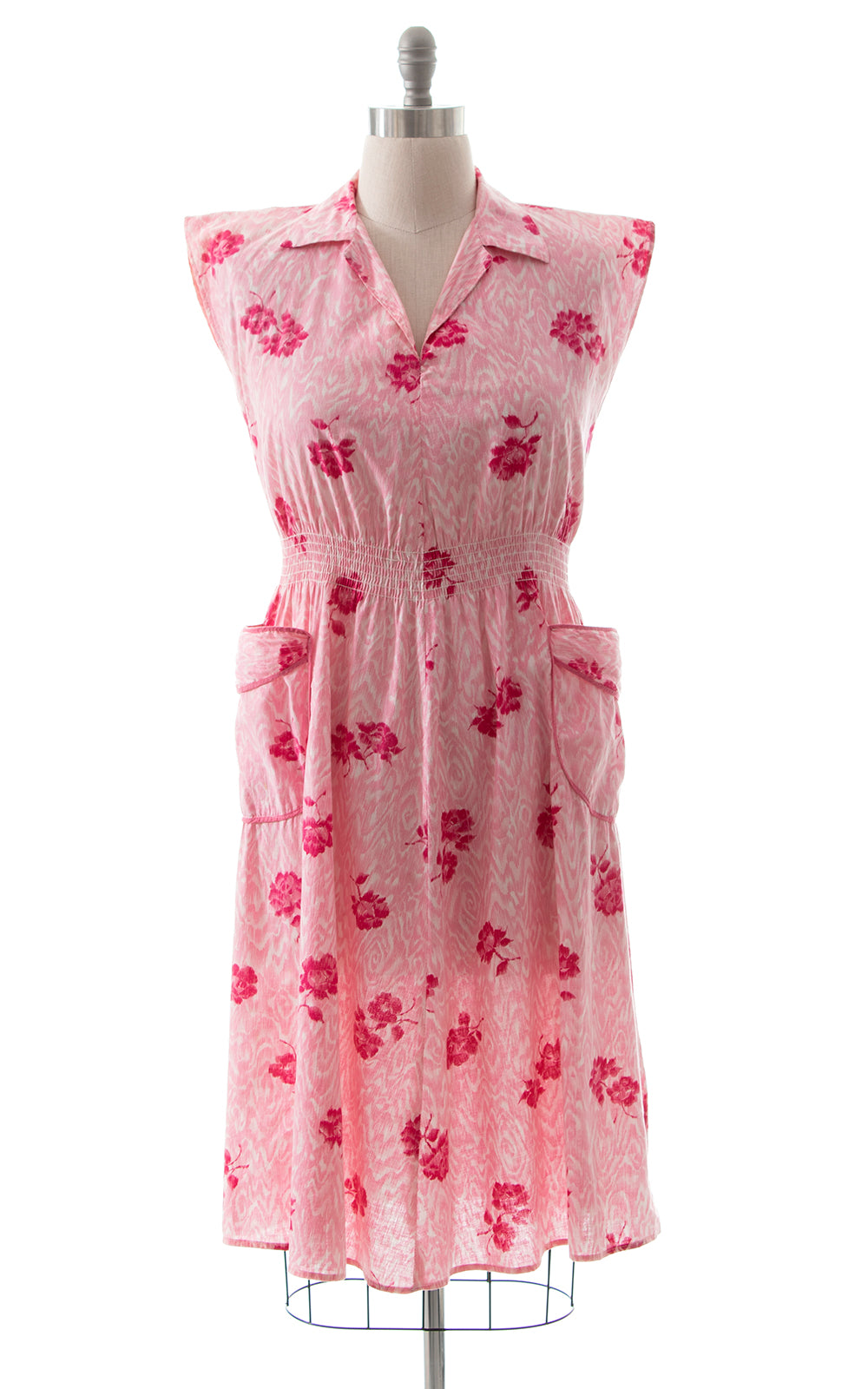 1950s Pink Rose Day Dress BirthdayLifeVintage