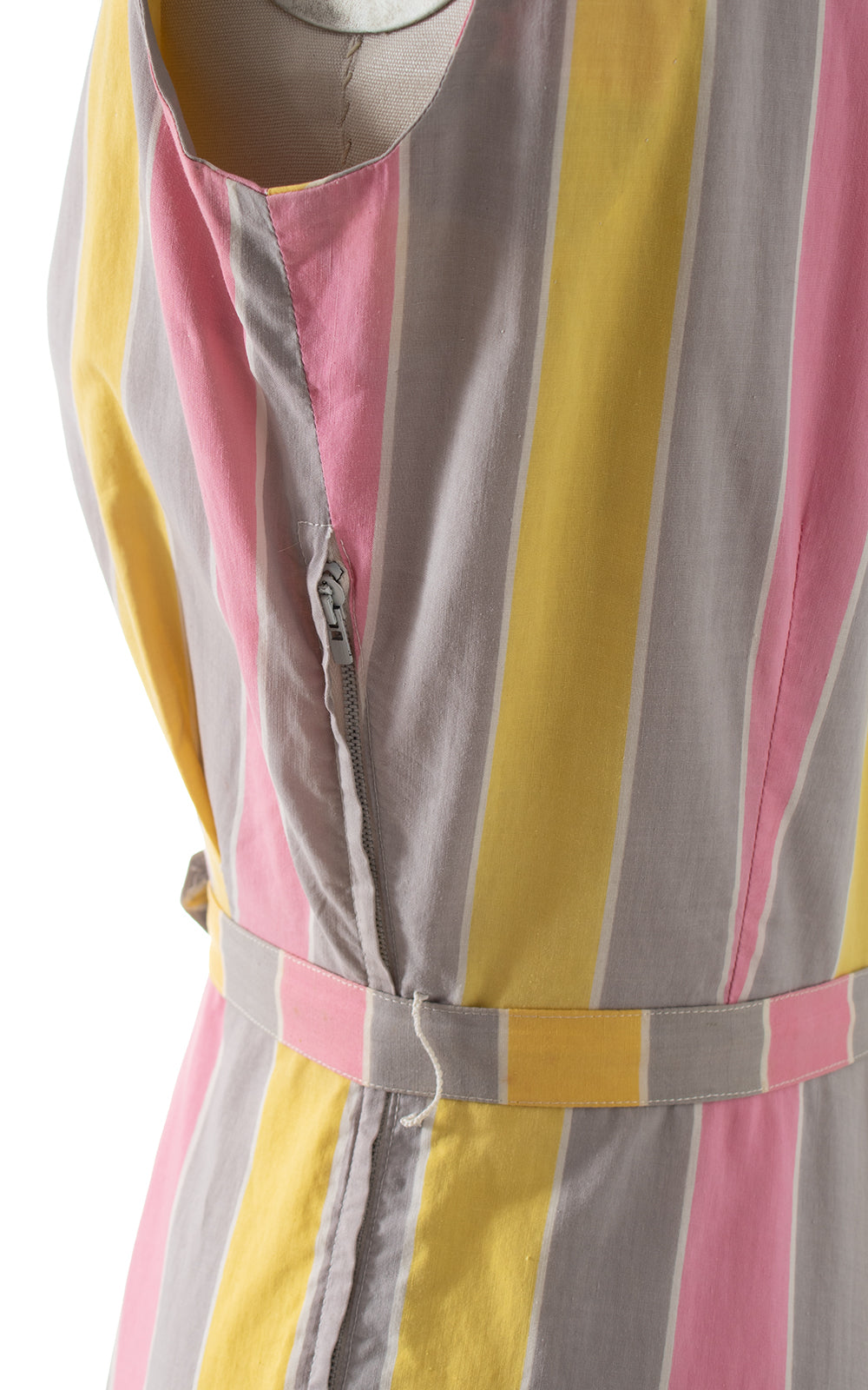 1940s Striped Cotton Sundress BirthdayLifeVintage