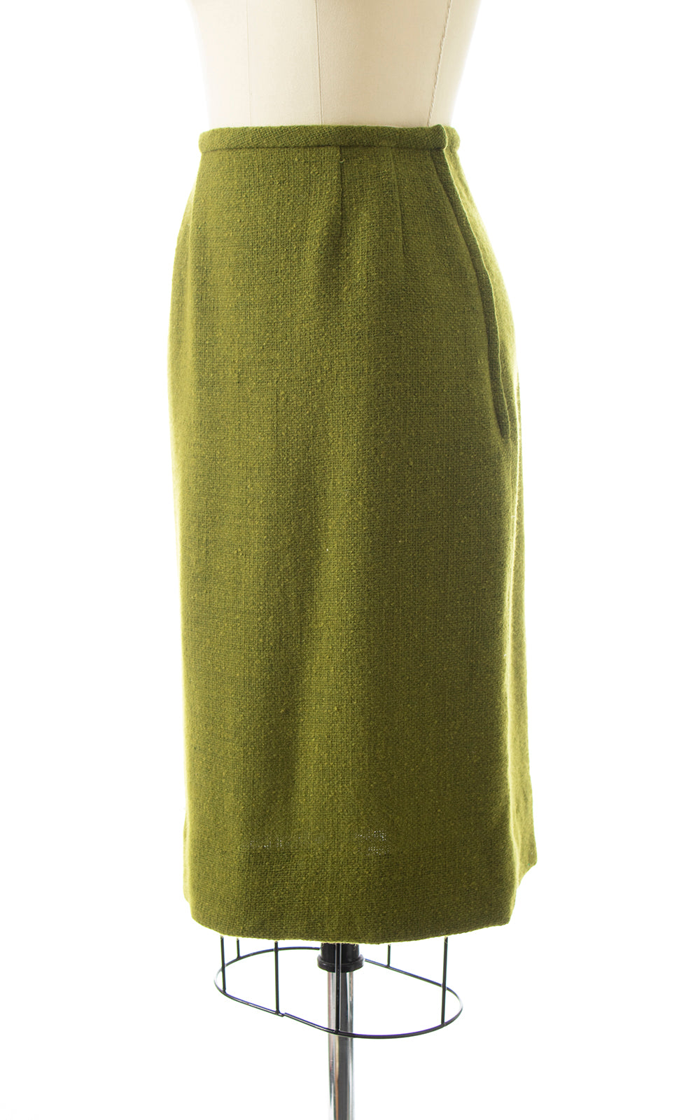 BLV x DEANNA || 1960s Olive Green Wool Pencil Skirt | x-small/small