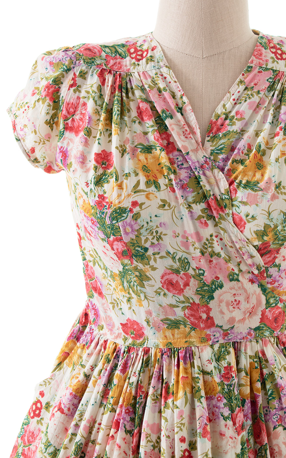 1980s Floral Wrap Dress with Pockets | medium/large