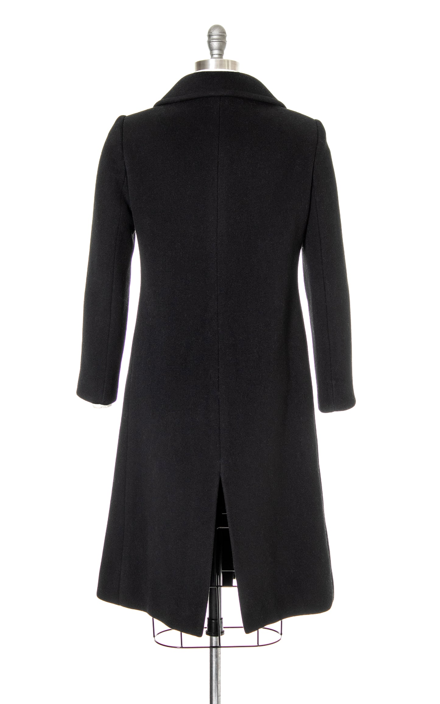 1960s PIERRE CARDIN Black Wool Cashmere Coat