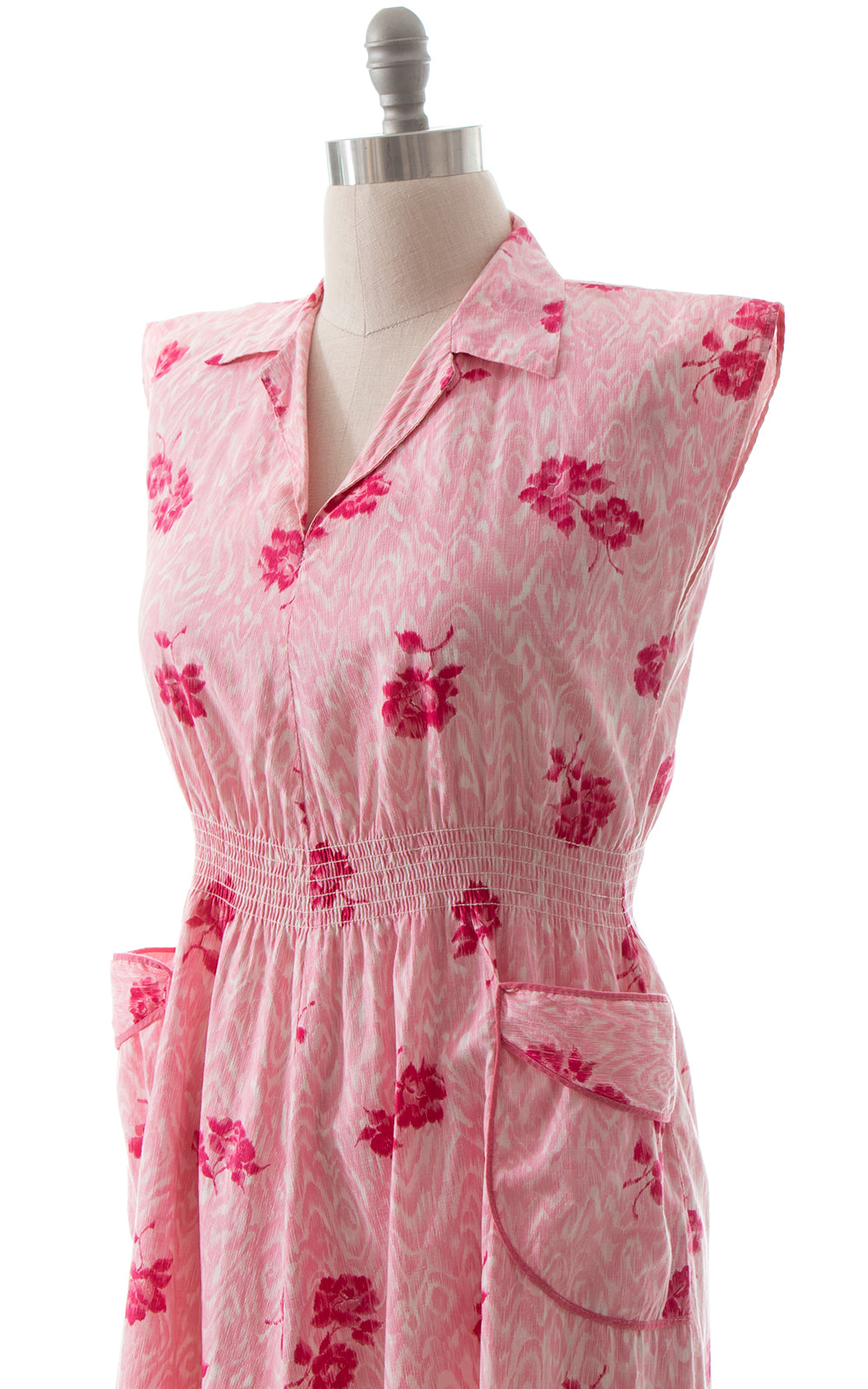 1950s Pink Rose Day Dress BirthdayLifeVintage