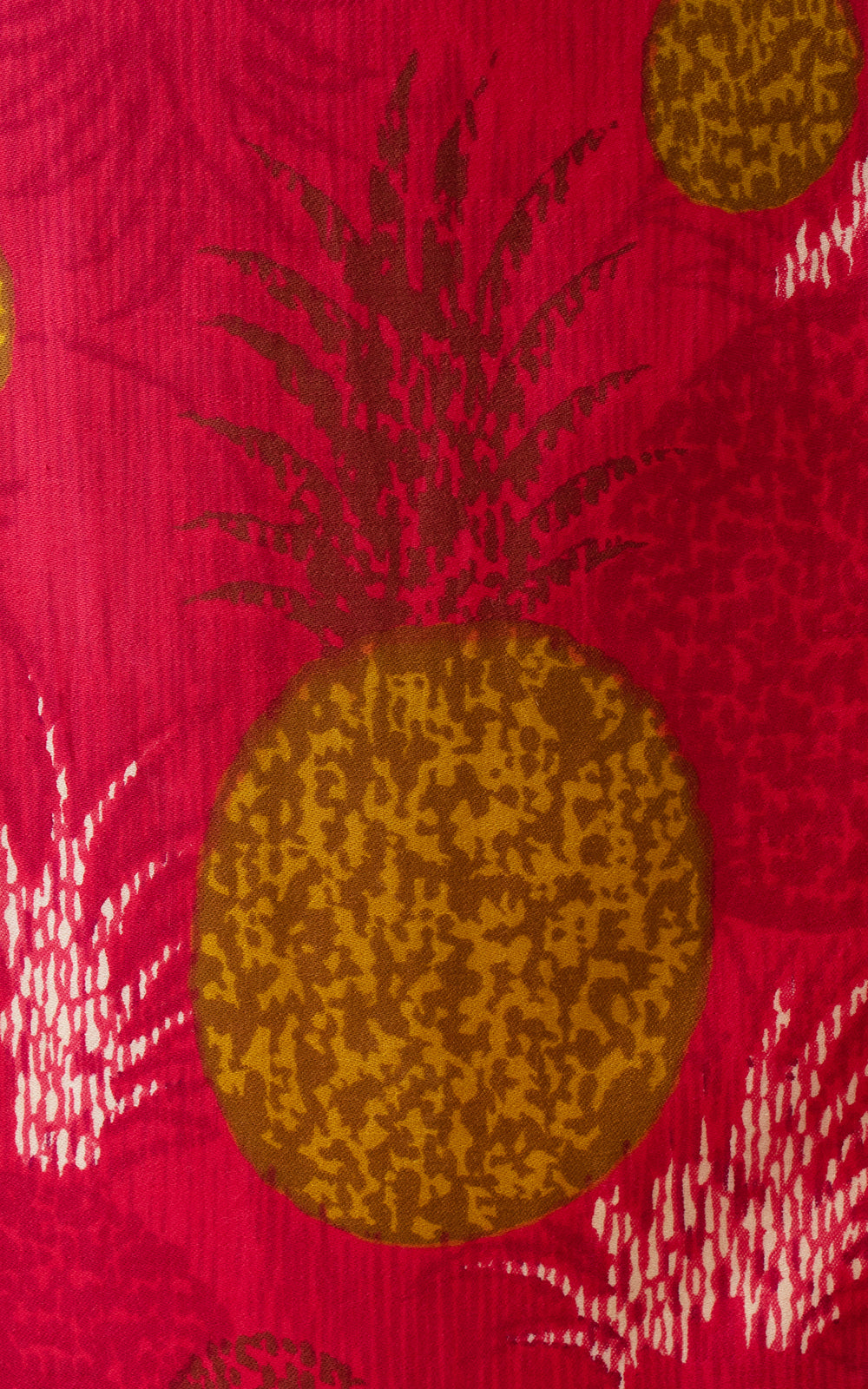 1960s Hawaiian Pineapple Novelty Print Holomu'u Dress BirthdayLifeVintage