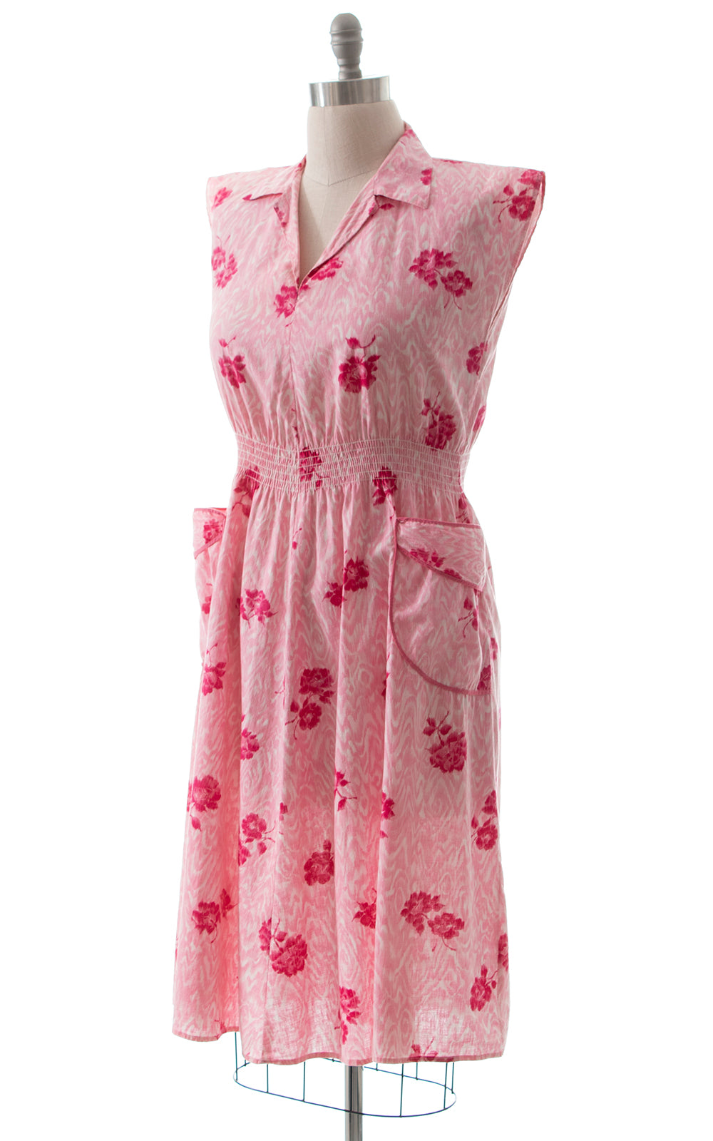 1950s Pink Rose Day Dress BirthdayLifeVintage