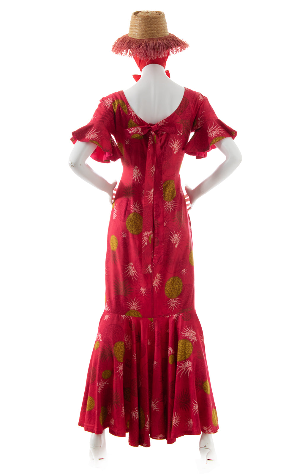 1960s Hawaiian Pineapple Novelty Print Holomu'u Dress BirthdayLifeVintage