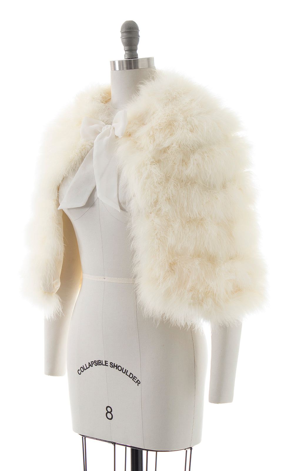 1960s 1970s Cream Marabou Feather Cape | x-small/small/medium