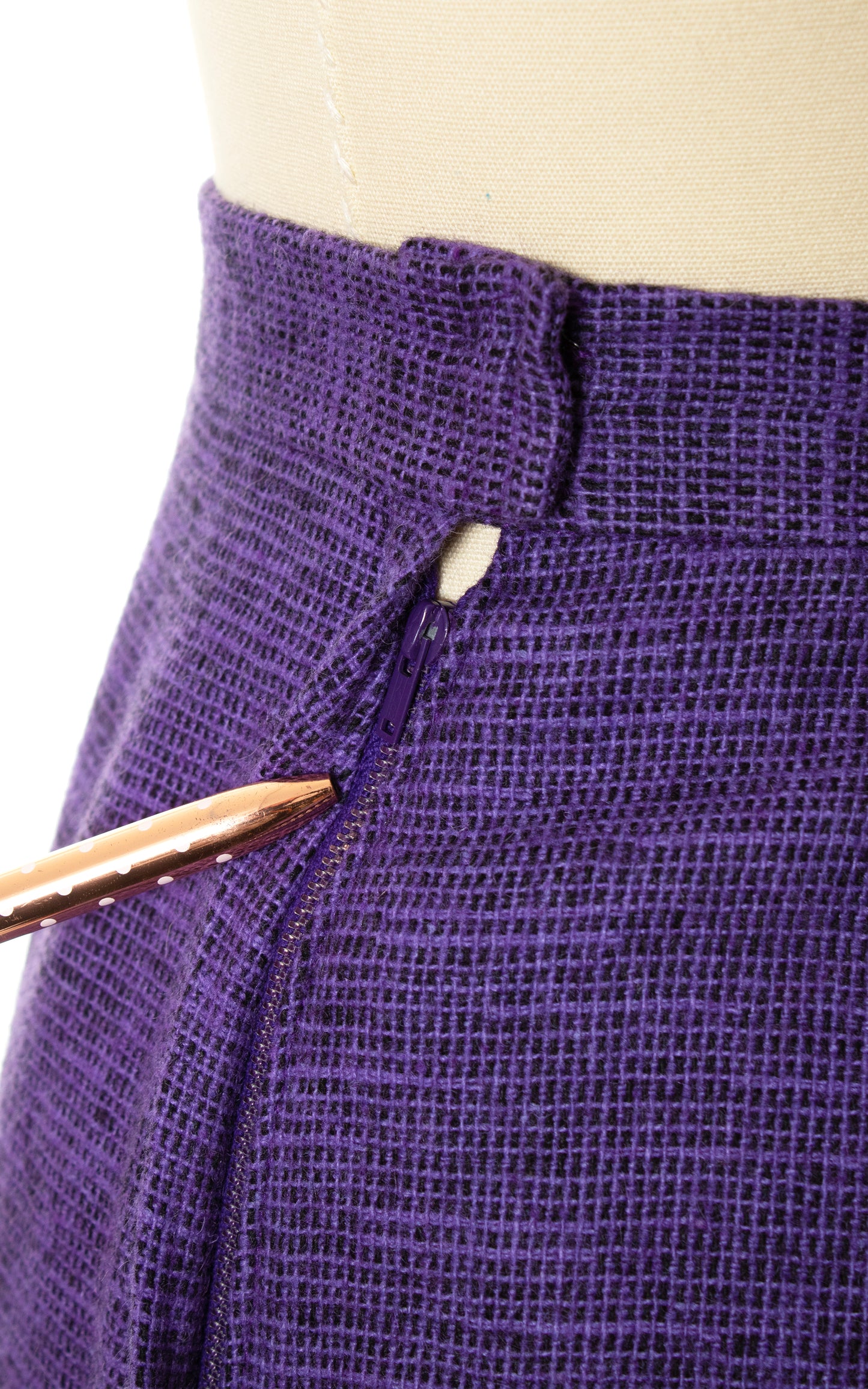 Vintage 50s 1950s Purple Wool Pencil Skirt BirthdayLifeVintage