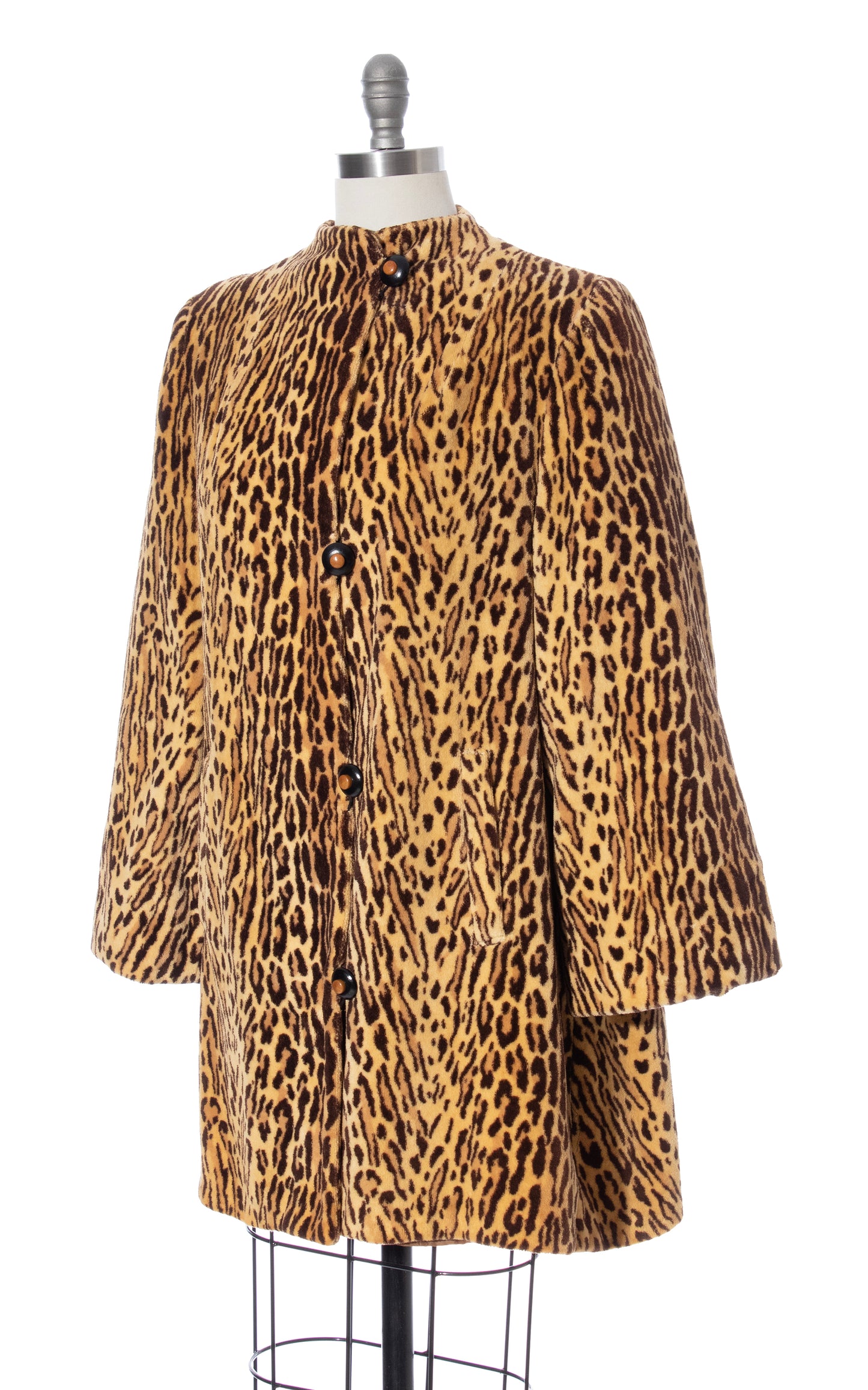 Vintage 40s 1950s 50s 1940s Leopard Print Faux Fur Boxy Winter Coat BirthdayLifeVintage