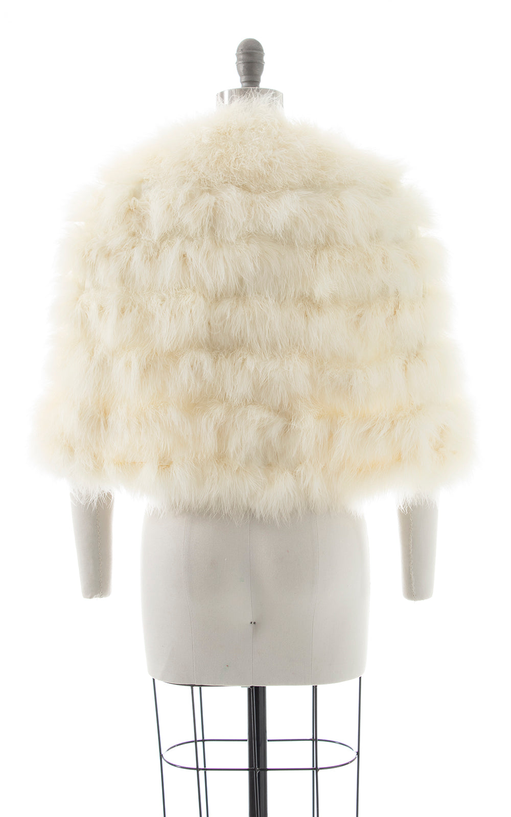 1960s 1970s Cream Marabou Feather Cape | x-small/small/medium