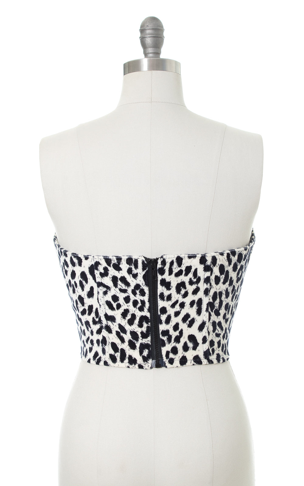 1990s Leopard Print Velvet Bustier | medium – Birthday Life Vintage
