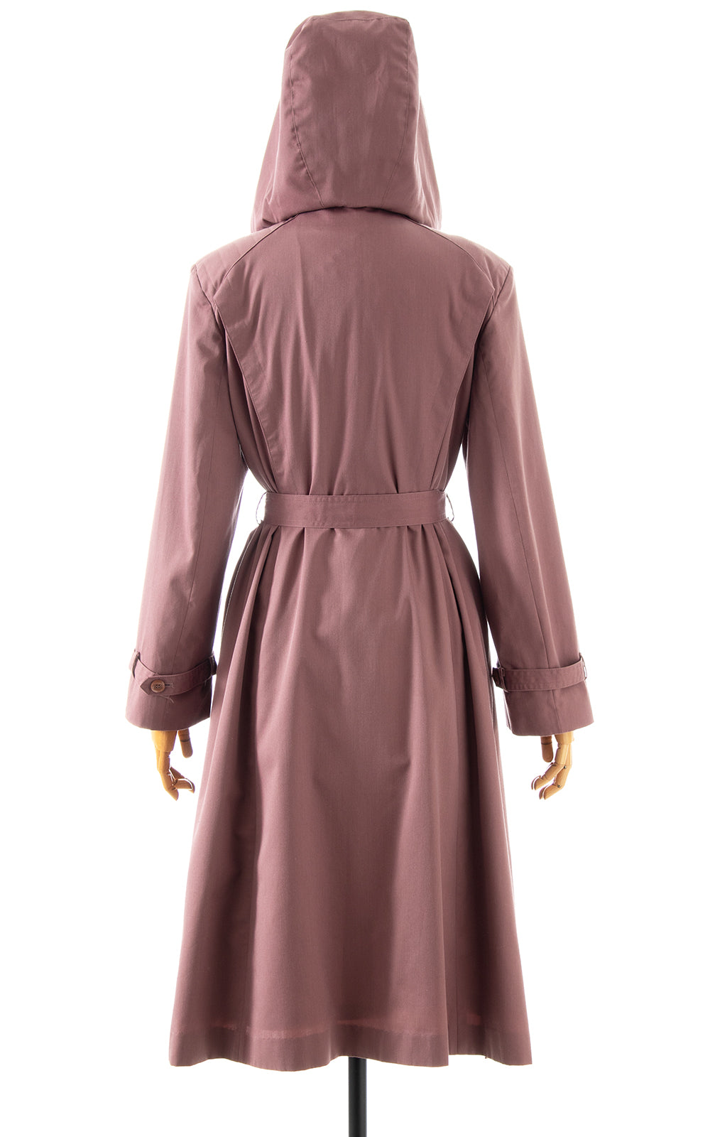 1980s Mauve Hooded Rain Trench Coat | medium/large