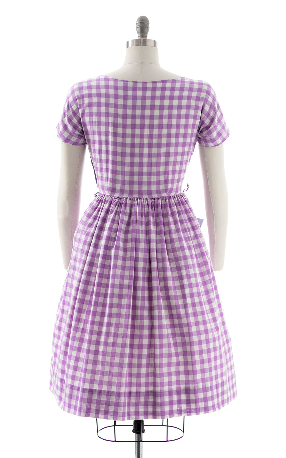 1950s Pattern Blocked Gingham Dress | small/medium