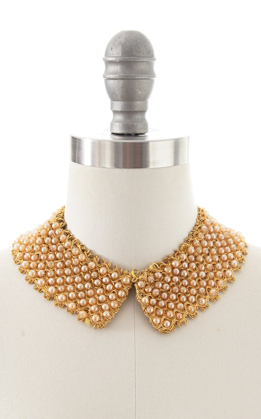 1950s 1960s Pearl Peter Pan Collar Necklace