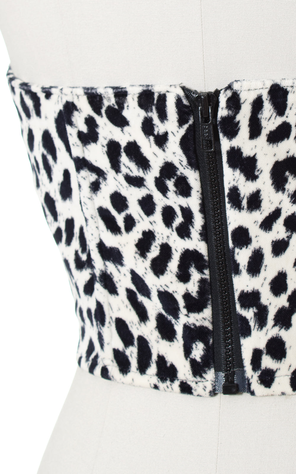 1990s Leopard Print Velvet Bustier | medium – Birthday Life Vintage